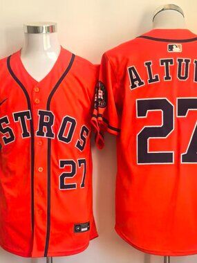 Jose Altuve #27 Orange Baseball Jersey